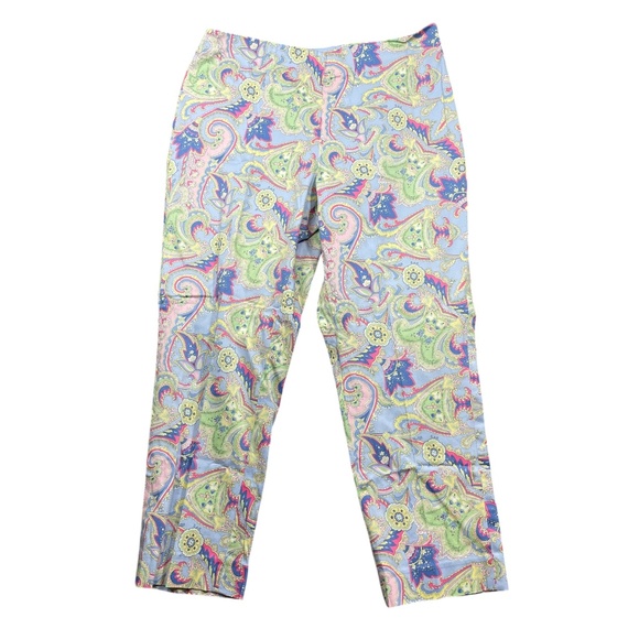 Lauren Ralph Lauren 16W Paisley Capri Side Zip Womens Pants Cotton Spandex - Pi - Picture 3 of 5